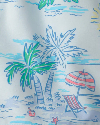 Toddler Boy Tropical Beach Swim Trunks - Blue