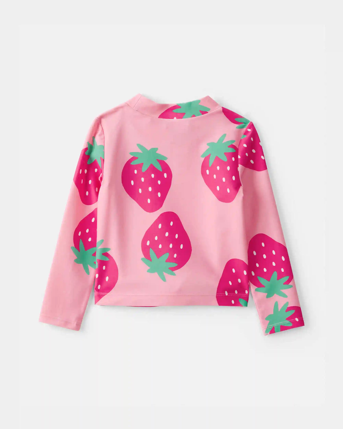 Toddler Girl 3-Piece Strawberry Rashguard Swimsuit Set - Pink