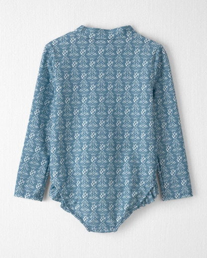 Toddler Girl Recycled Rashguard Swimsuit in Bloom Lagoon
