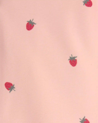 Toddler Girl 2-Piece Recycled Rashguard Swimsuit Set in Strawberry Print