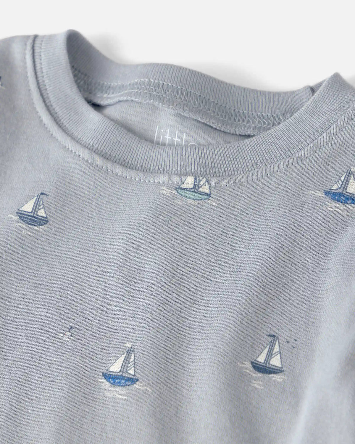 Toddler 2-Piece Organic Cotton Ribbed Pajama Set in Sail Away Print