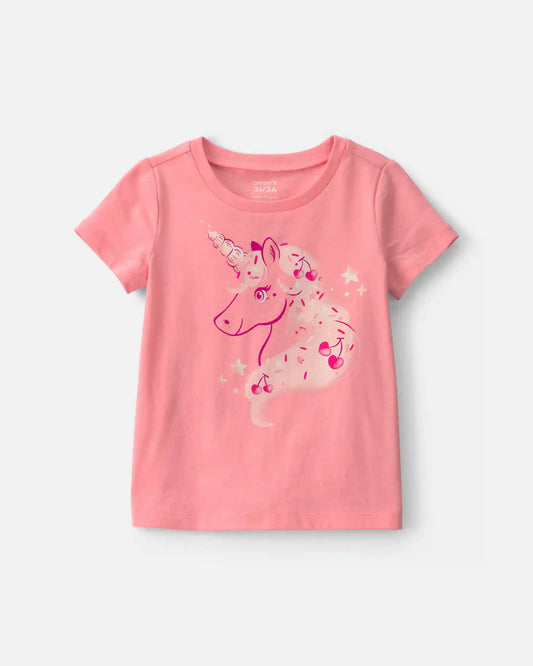 Toddler Girl Unicorn Graphic Tee - Pink