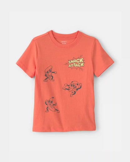 Toddler Boy Snack Attack Graphic Tee - Coral