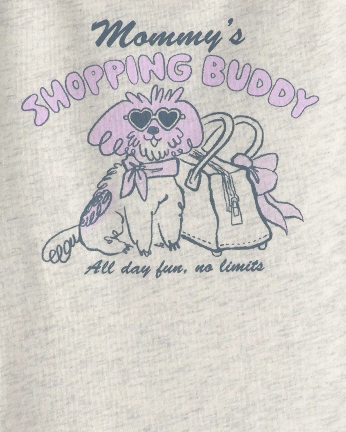 Toddler Girl 'Mommy's Shopping Buddy' Graphic Tee - Grey