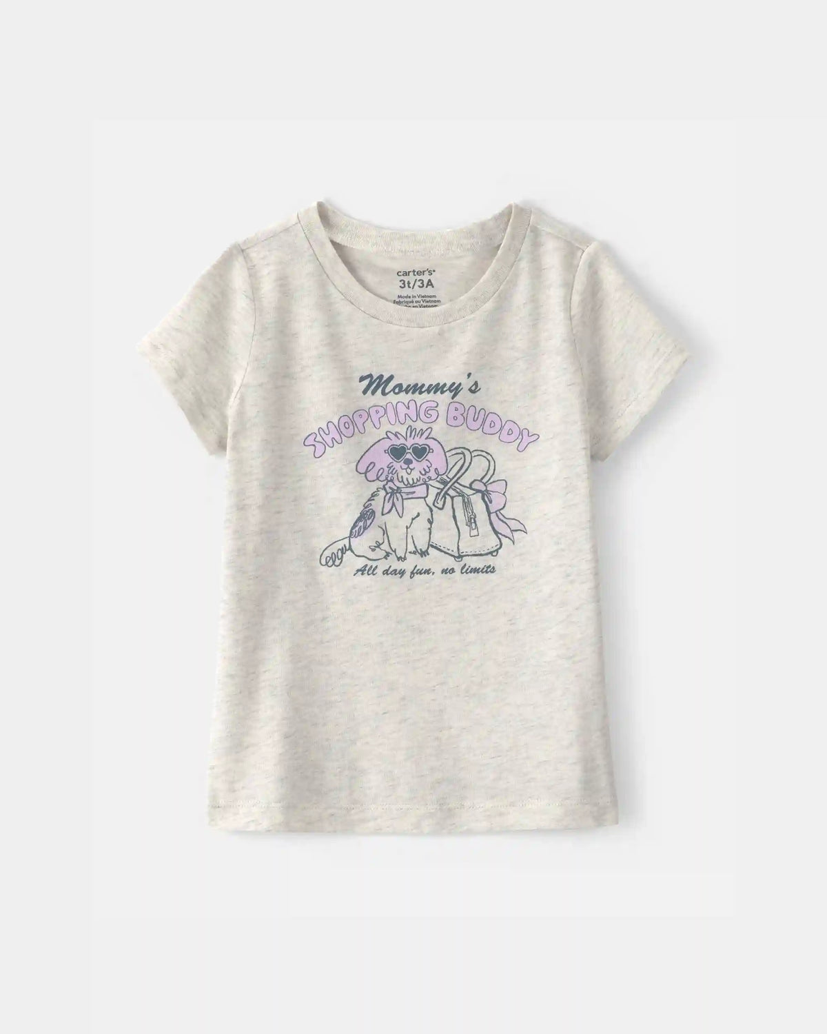 Toddler Girl 'Mommy's Shopping Buddy' Graphic Tee - Grey