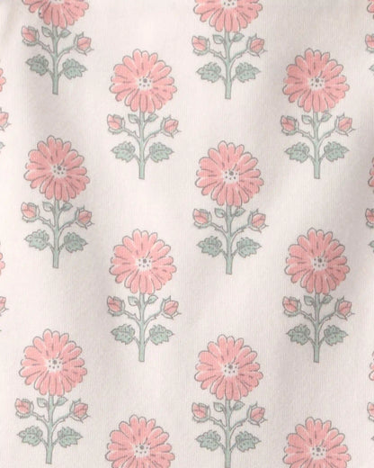 Toddler Girl Organic Cotton Tiered Dress in Rosebud Petal Print