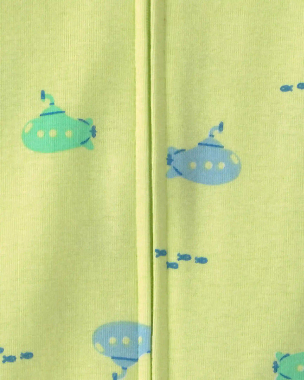 Toddler Boy Submarine 100% Cotton 1-Piece Romper Pajama - Green