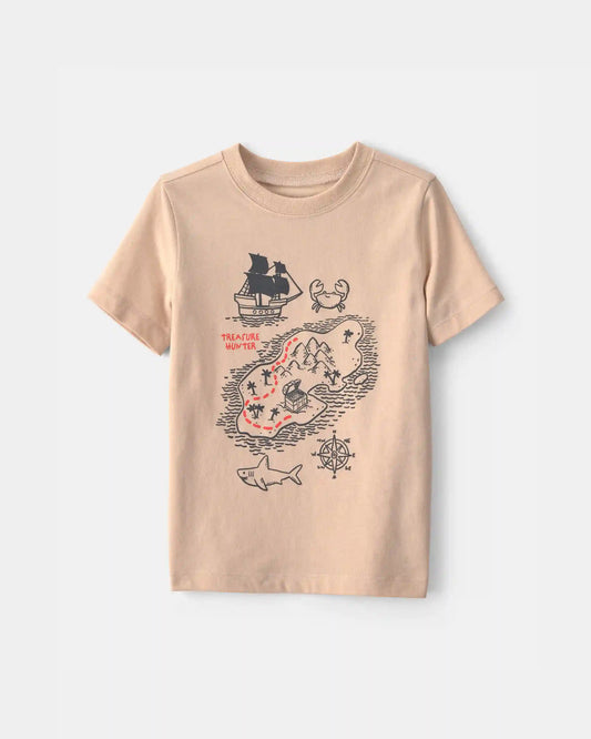 Toddler Boy Treasure Hunt Graphic Tee - Tan