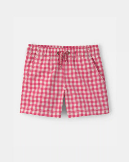 Toddler Boy Gingham Poplin Shorts - Red