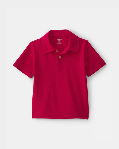 Toddler Boy Uniform Piqué Polo Shirt - Red