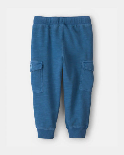 Toddler Boy French Terry Cargo Knit Joggers - Blue