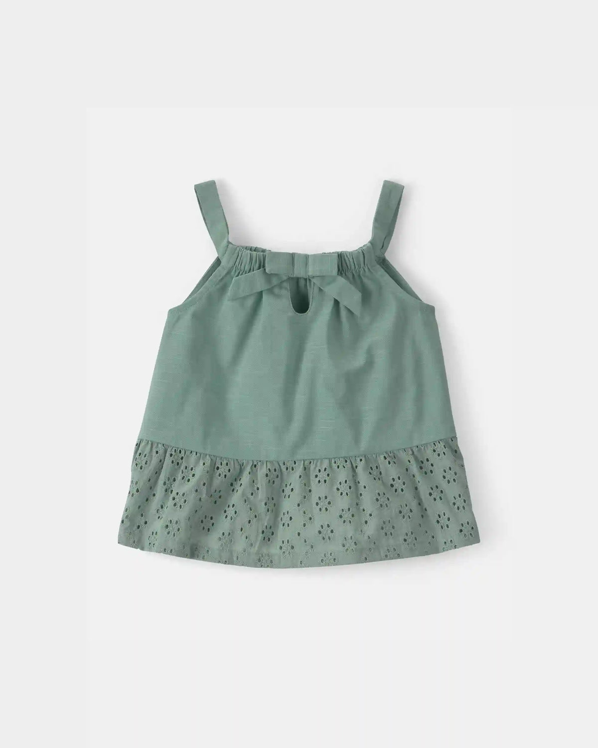 Toddler Girl 2-Piece Eyelet Tank Top & Short Set - Green