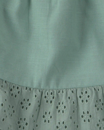 Toddler Girl 2-Piece Eyelet Tank Top & Short Set - Green