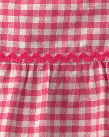 Toddler Girl 2-Piece Gingham Tank Top & Pant Set - Red