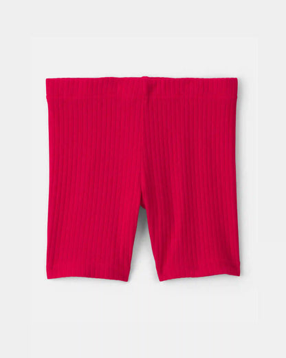 Toddler Girl Rib Bike Shorts - Red