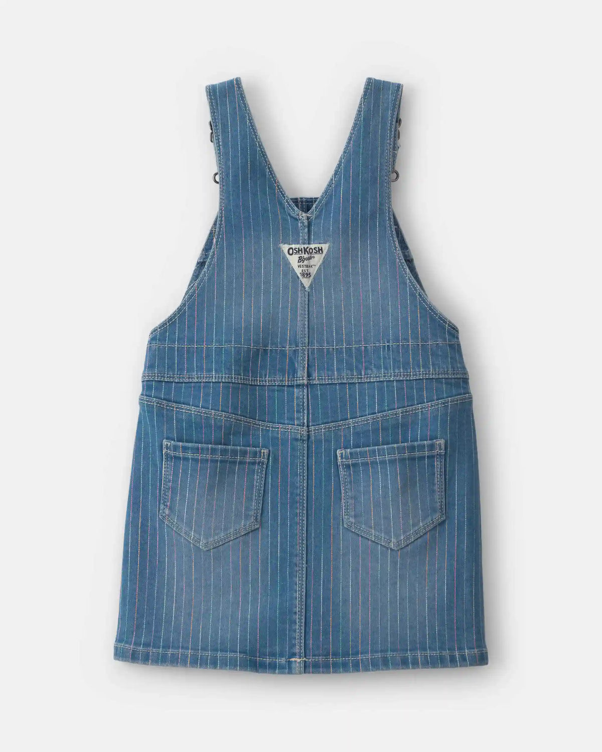 Toddler Girl Rainbow Stripe Denim Skirtall - Medium Wash