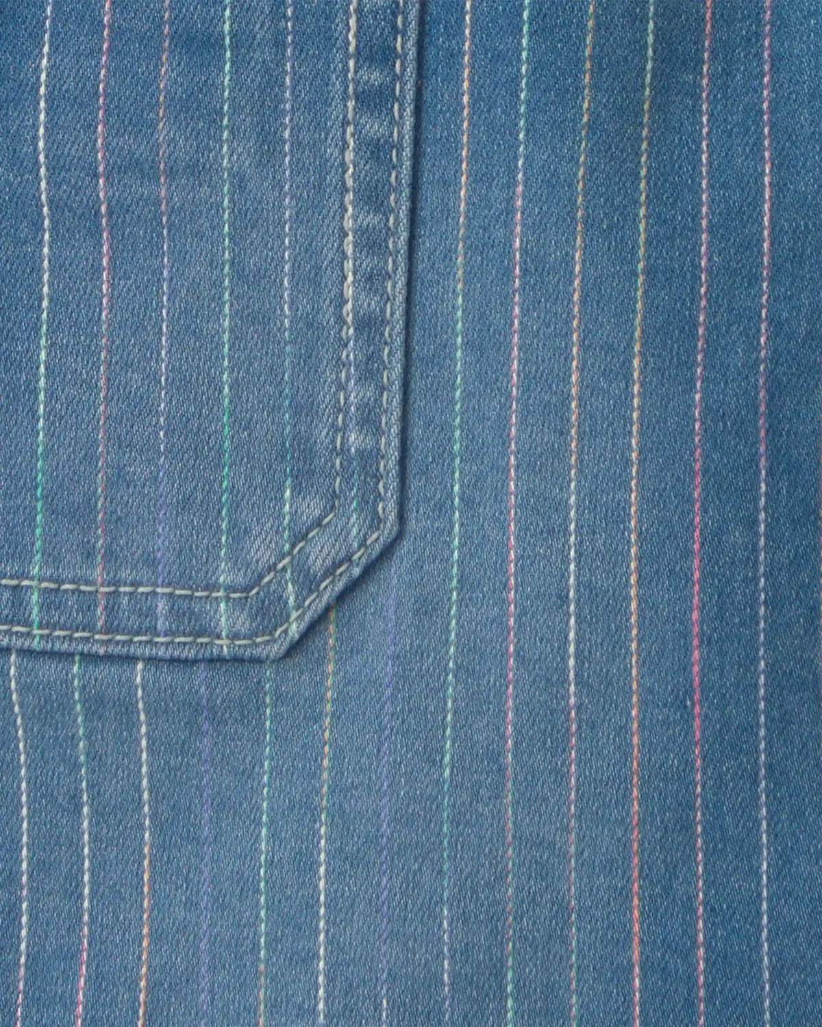 Toddler Girl Rainbow Stripe Denim Skirtall - Medium Wash