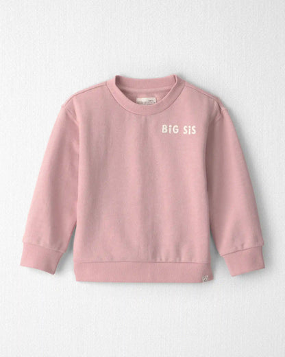 Toddler Girl Organic Cotton Big Sis Pullover