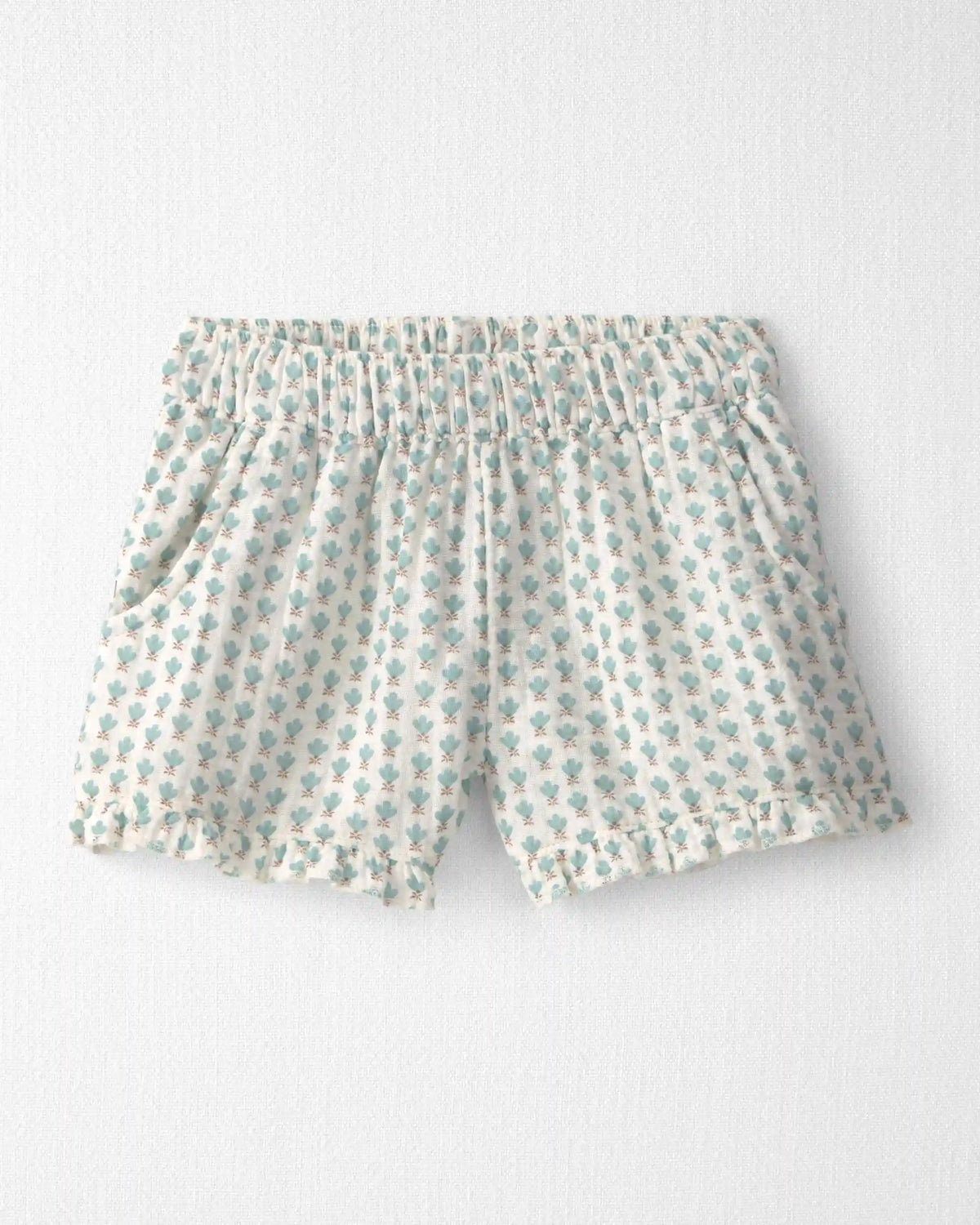 Toddler Girl 2-Piece Organic Cotton Gauze Top & Short Set in Floral