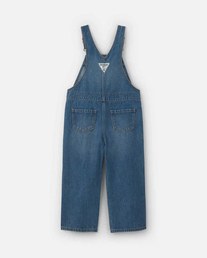 Toddler Girl Wide-Leg Overalls - Medium Wash