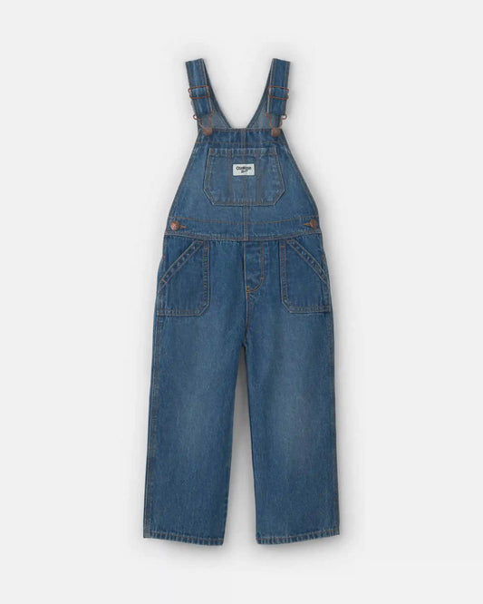 Toddler Girl Wide-Leg Overalls - Medium Wash