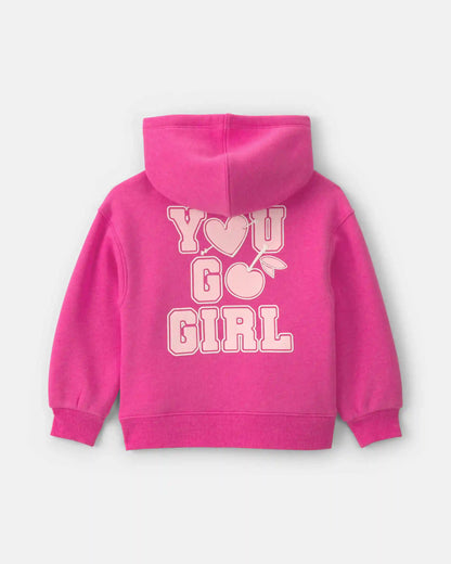 Toddler Girl Heart Fleece Hoodie & Pant Set - Pink