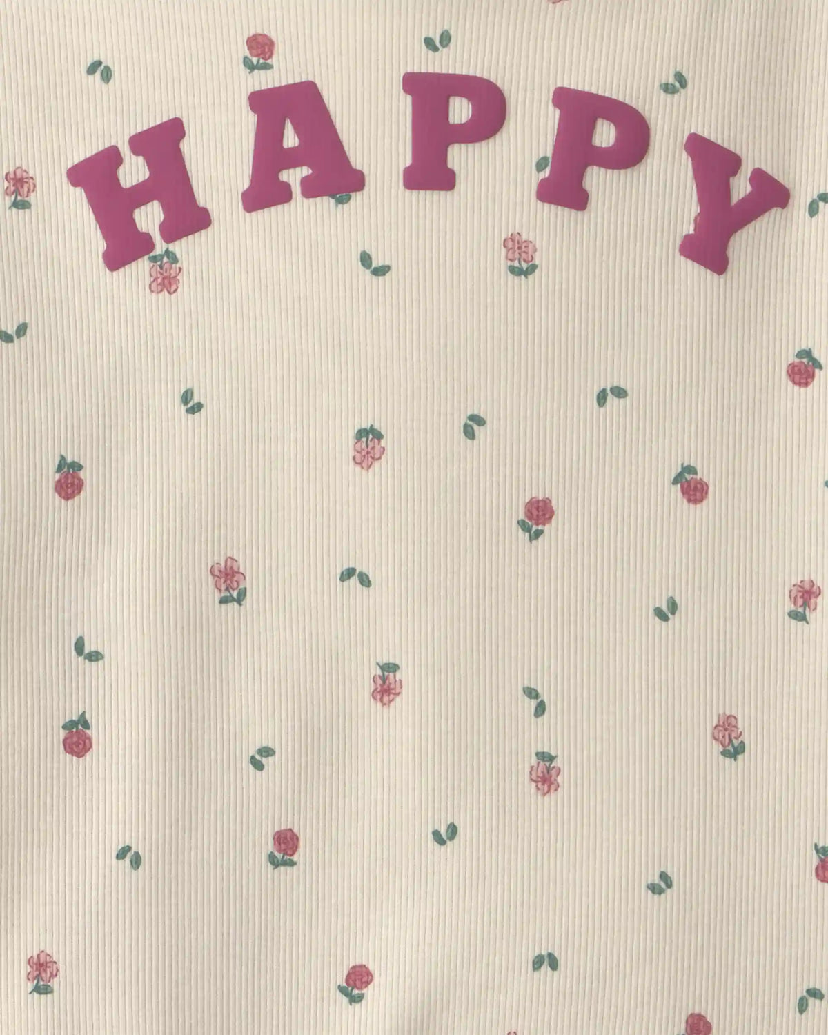 Toddler Girl 2-Piece 'Happy' Striped Twill Long-Sleeve Top & Pant Set - Pink/Cream