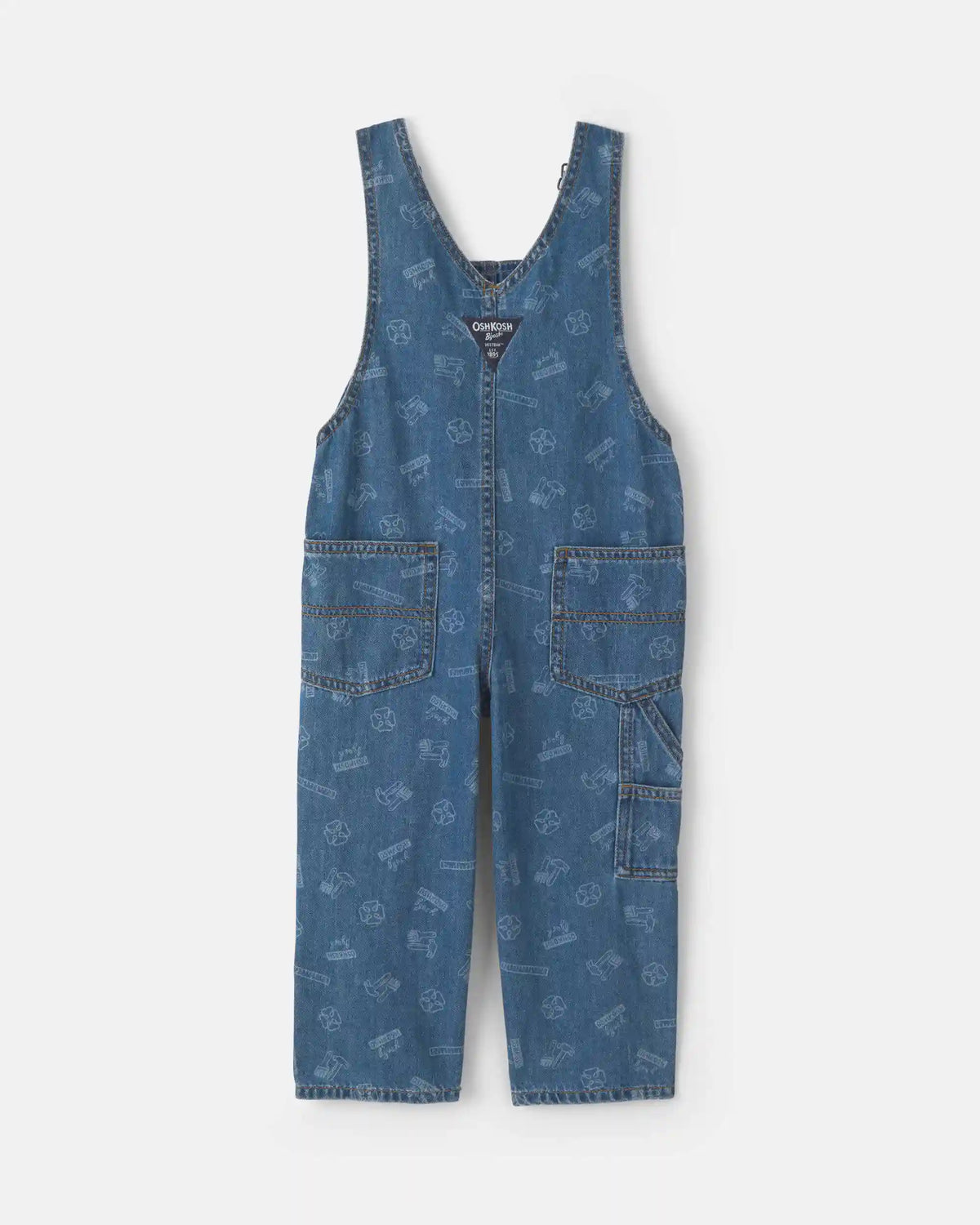 Toddler Logo Denim Overalls - Light Wash