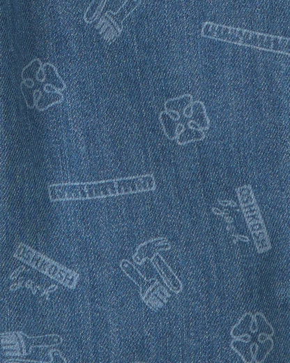 Toddler Logo Denim Overalls - Light Wash