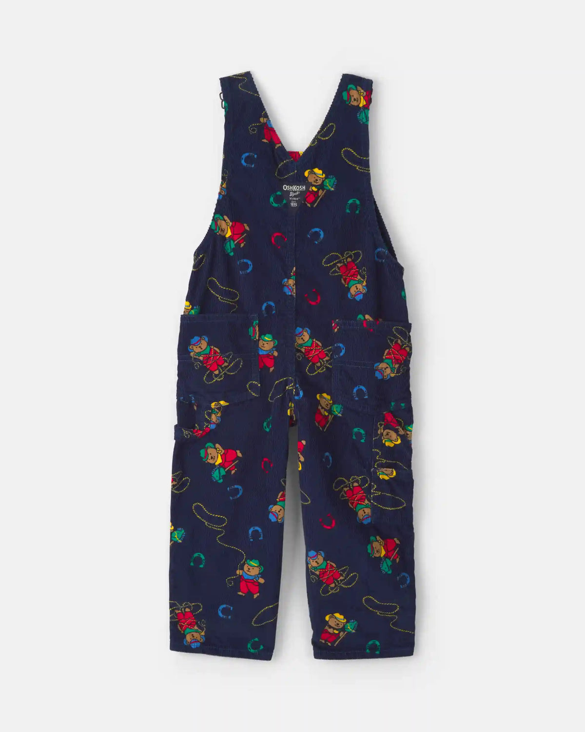 Toddler Bear Corduroy Overalls - Navy Blue