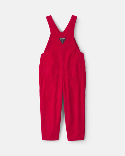 Toddler Girl Corduroy Overalls - Red