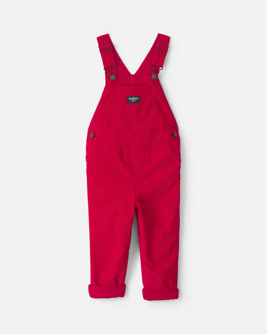 Toddler Girl Corduroy Overalls - Red