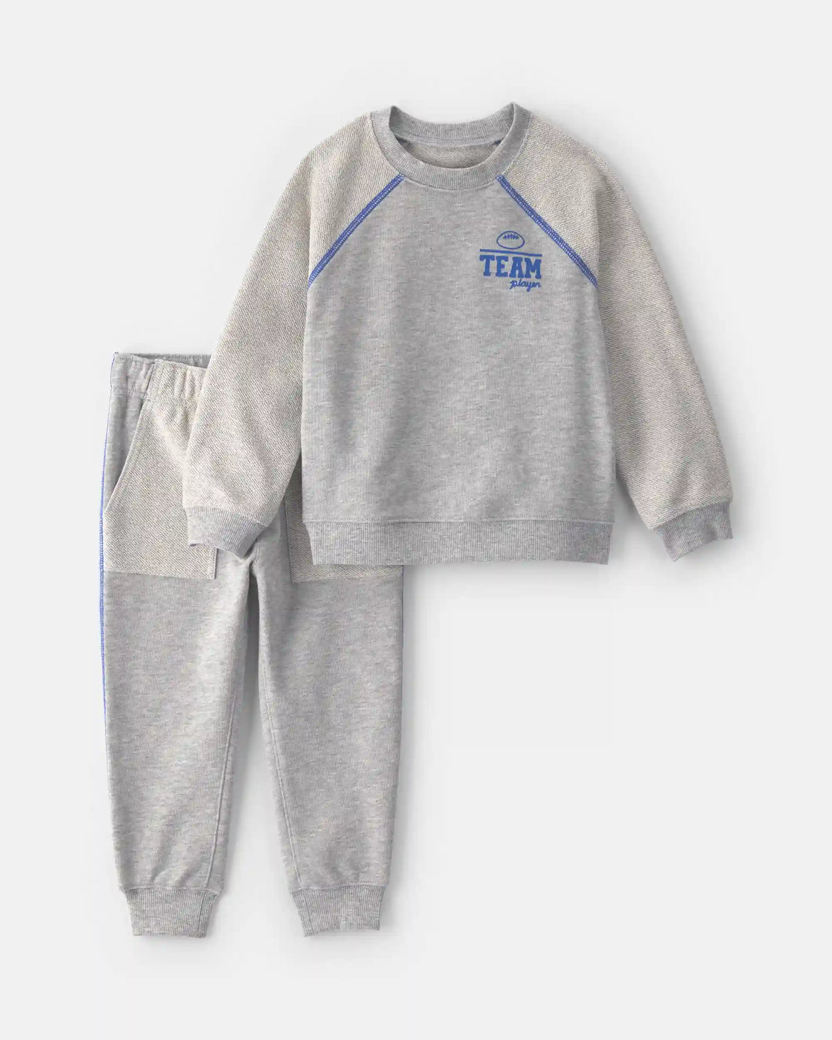 Toddler Boy 2-Piece 'Team Player' French Terry Sweatshirt & Pant Set - Grey