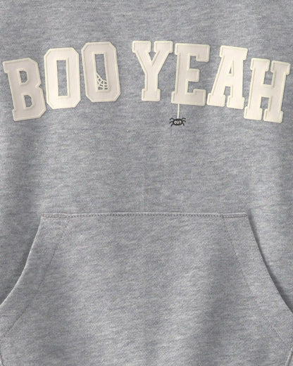 Toddler Boy 2-Piece 'Boo Yeah' Halloween Top & Pant Set - Grey/Black