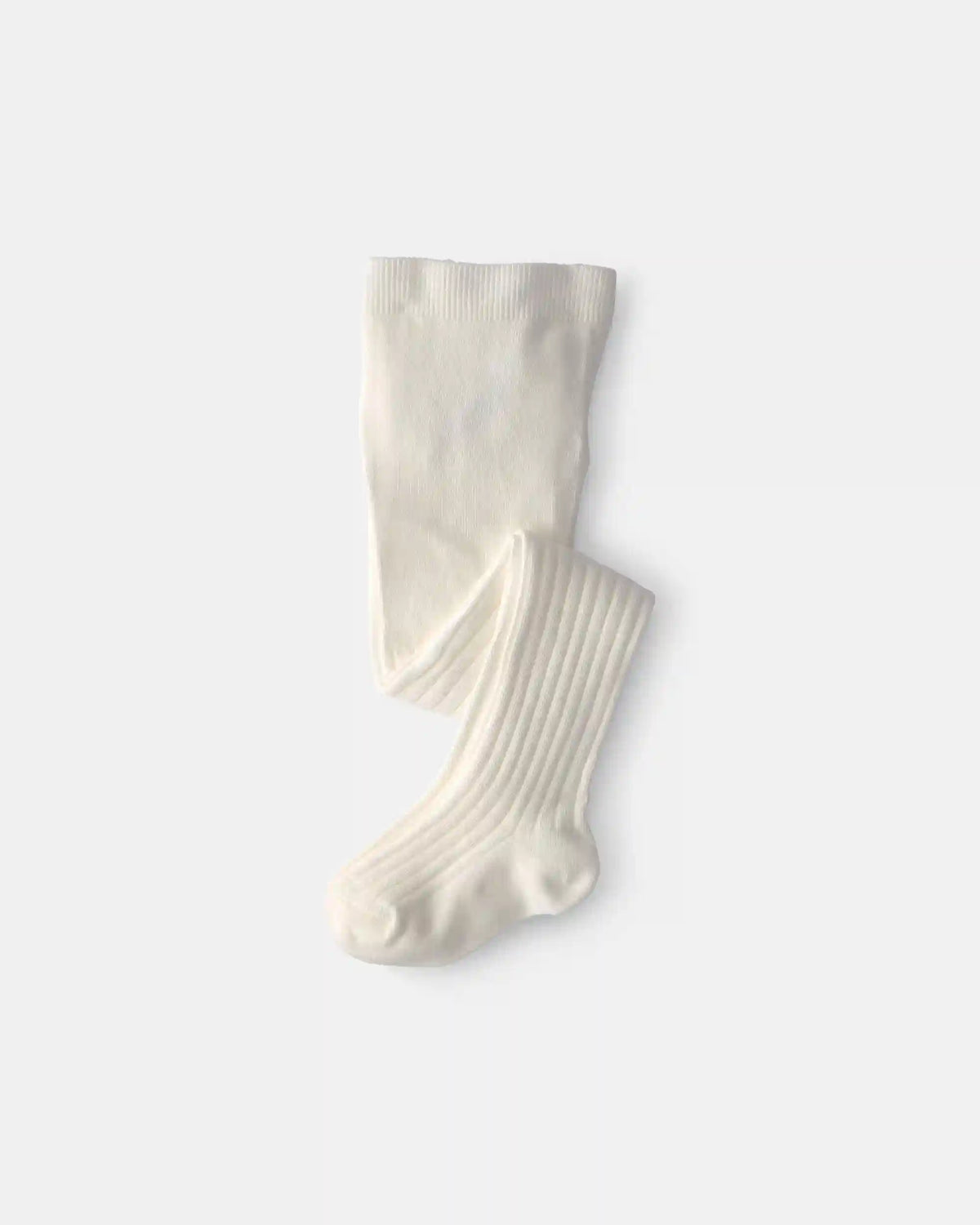 Toddler Girl Ribbed Tights - Ivory