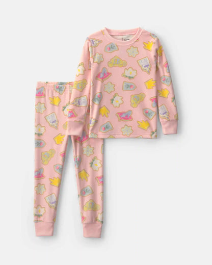 Toddler Girl 2-Piece Disney© Princess Holiday DreamPlush Snug Fit Pajama Set - Pink