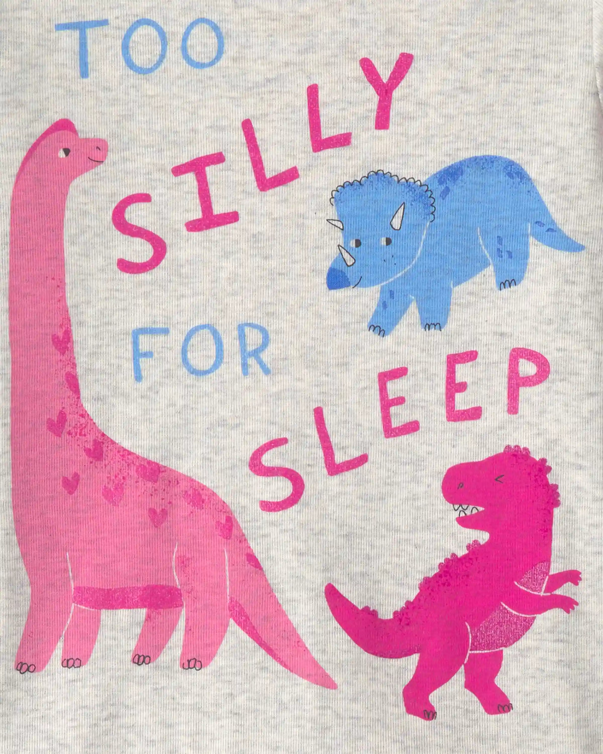 Toddler Girl 4-Piece Dino Heart Cotton Snug Fit Pajama Set - Pink