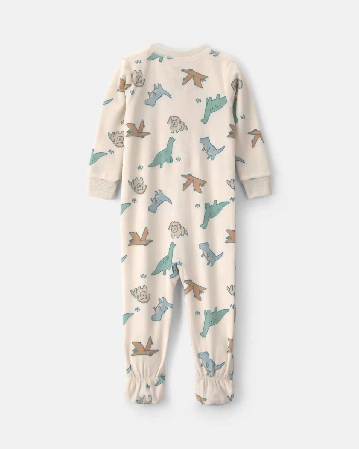 Toddler Boy 1-Piece Dino DreamPlush Snug Fit Footed Pajama - Cream