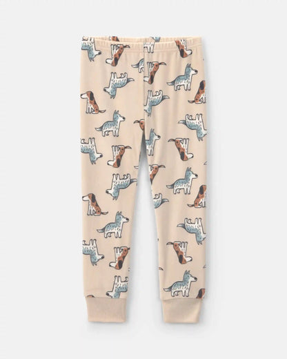 Toddler Boy 2-Piece Dog DreamPlush Snug Fit Pajama Set - Tan