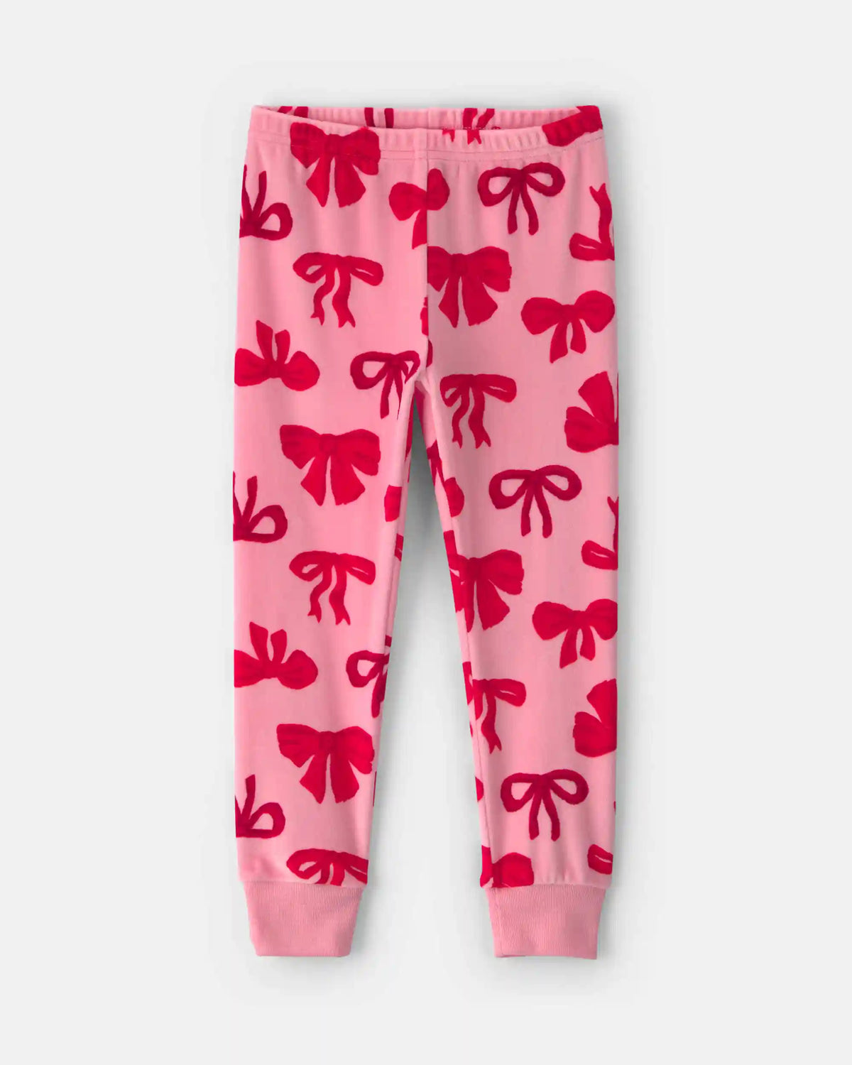 Toddler Girl 2-Piece Bows DreamPlush Snug Fit Pajama Set - Pink
