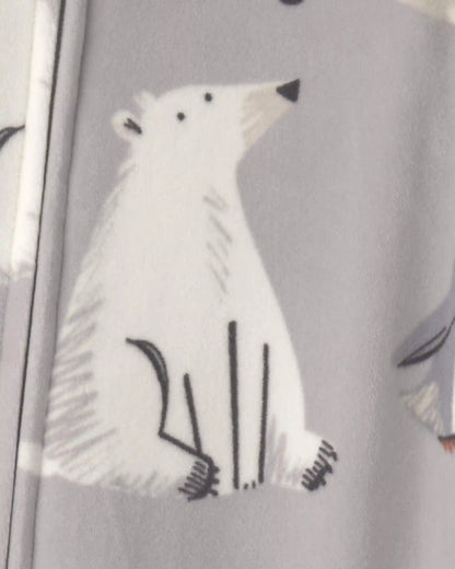 Toddler Boy 1-Piece Winter Animals DreamPlush Snug Fit Footed Pajama - Grey
