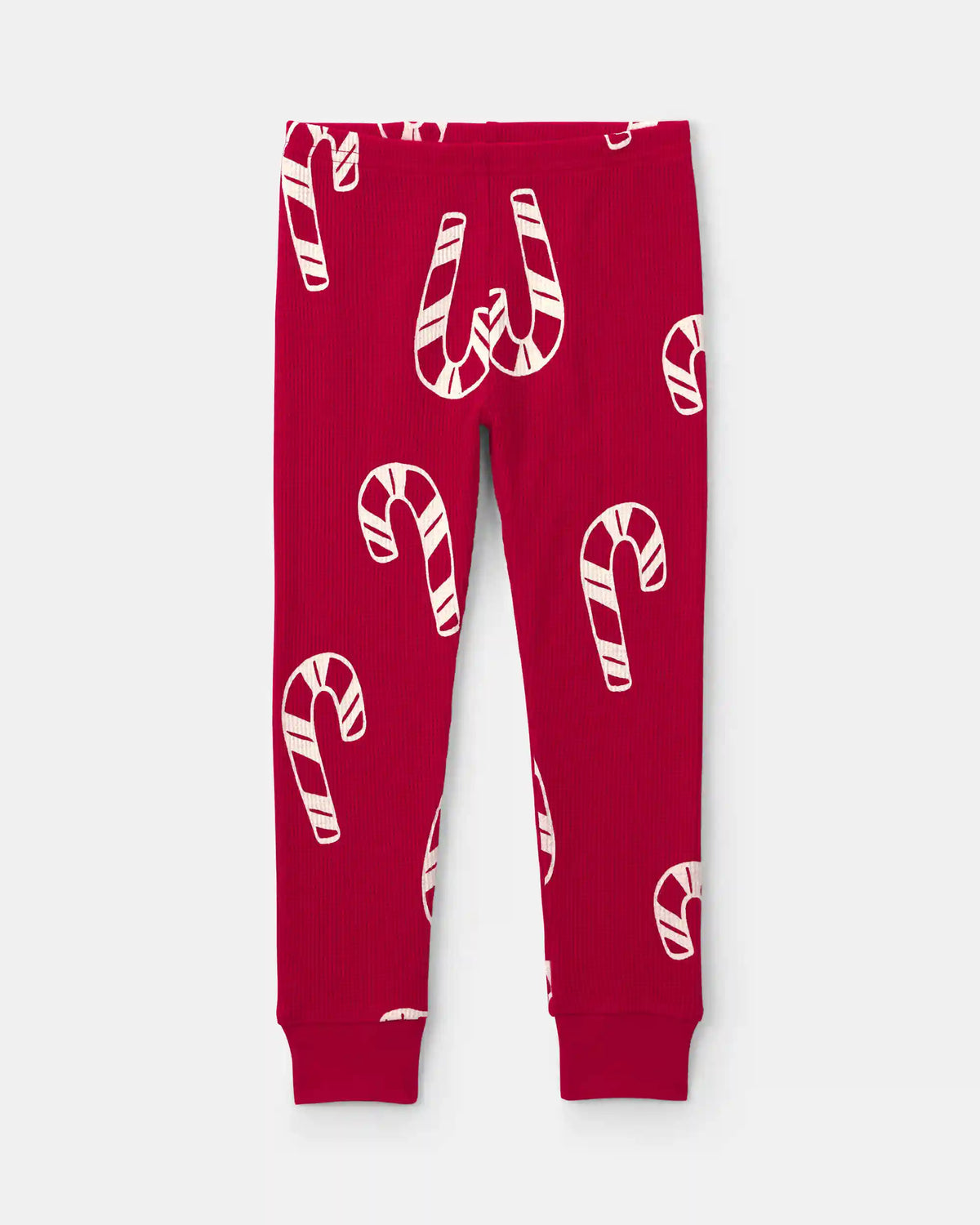 Toddler Candy Cane Christmas Thermal Snug Fit 2-Piece Pajama Set - Red