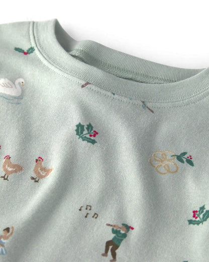 Toddler 2-Piece Organic Cotton Pajamas in 12 Days of Christmas Print
