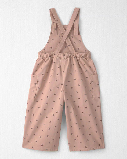 Toddler Girl Organic Cotton Twill Wide Leg Overalls