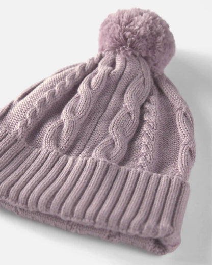 Toddler Girl Organic Cotton Cable Knit Winter Hat