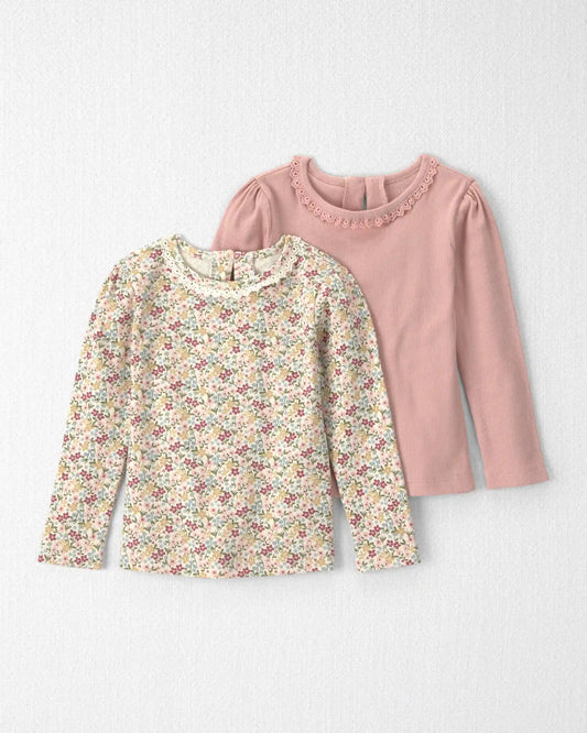 Toddler Girl 2-Pack Organic Cotton Slim Fit Tops