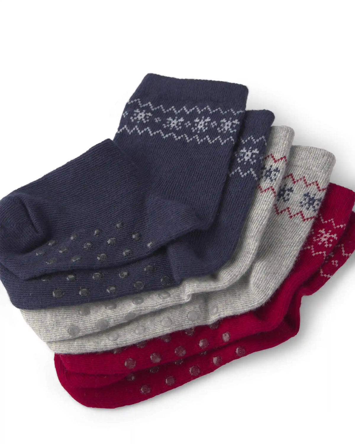 Toddler 3-Pack No-Slip Ankle Socks Made with Organic Cotton