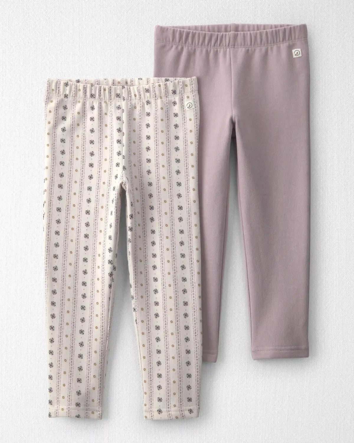 Toddler Girl 2-Pack Recycled Fleece Leggings Made with Organic Cotton