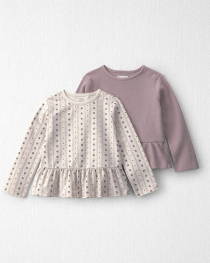 Toddler Girl 2-Pack Organic Cotton Peplum Tops