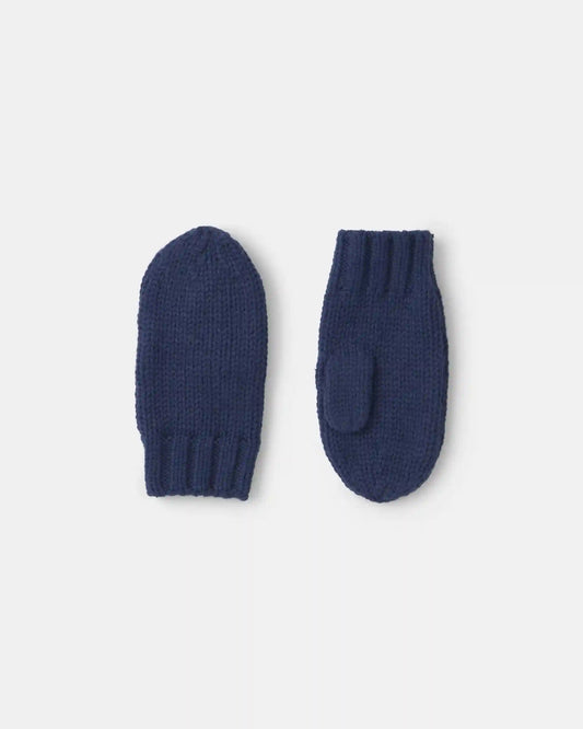 Toddler Boy Ribbed Mittens - Navy